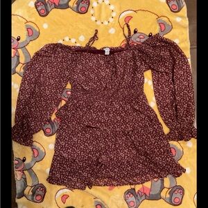 Rue21 Burgundy Floral Midi Dress